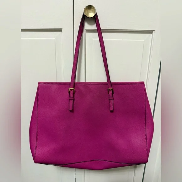 MICHAEL KORS Large Saffiano Leather Tote Bag Hot Pink - Picture 2 of 11